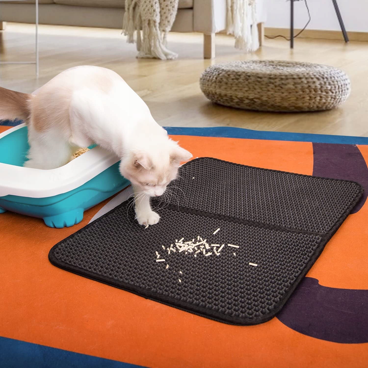 CAT LITTER BOX WIPER MAT FOAM 50x40 Color black