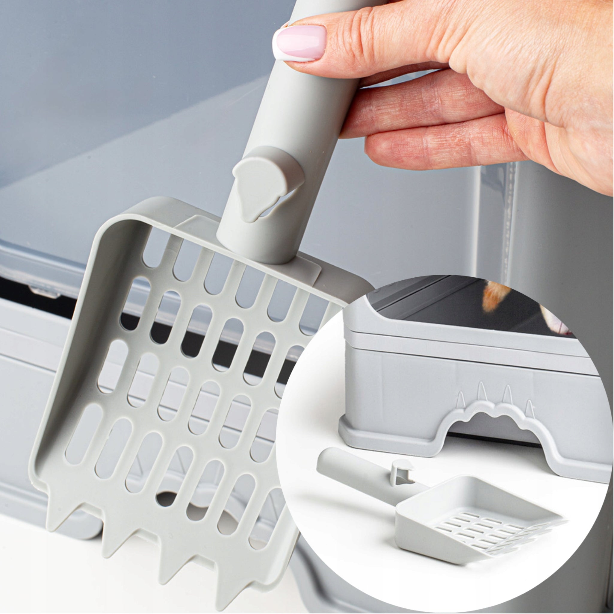 CAT LITTER BOX WITH DRAWER CLOSED LARGE COVERED FOR LITTER TOILET SPATULA Kind closed litter box