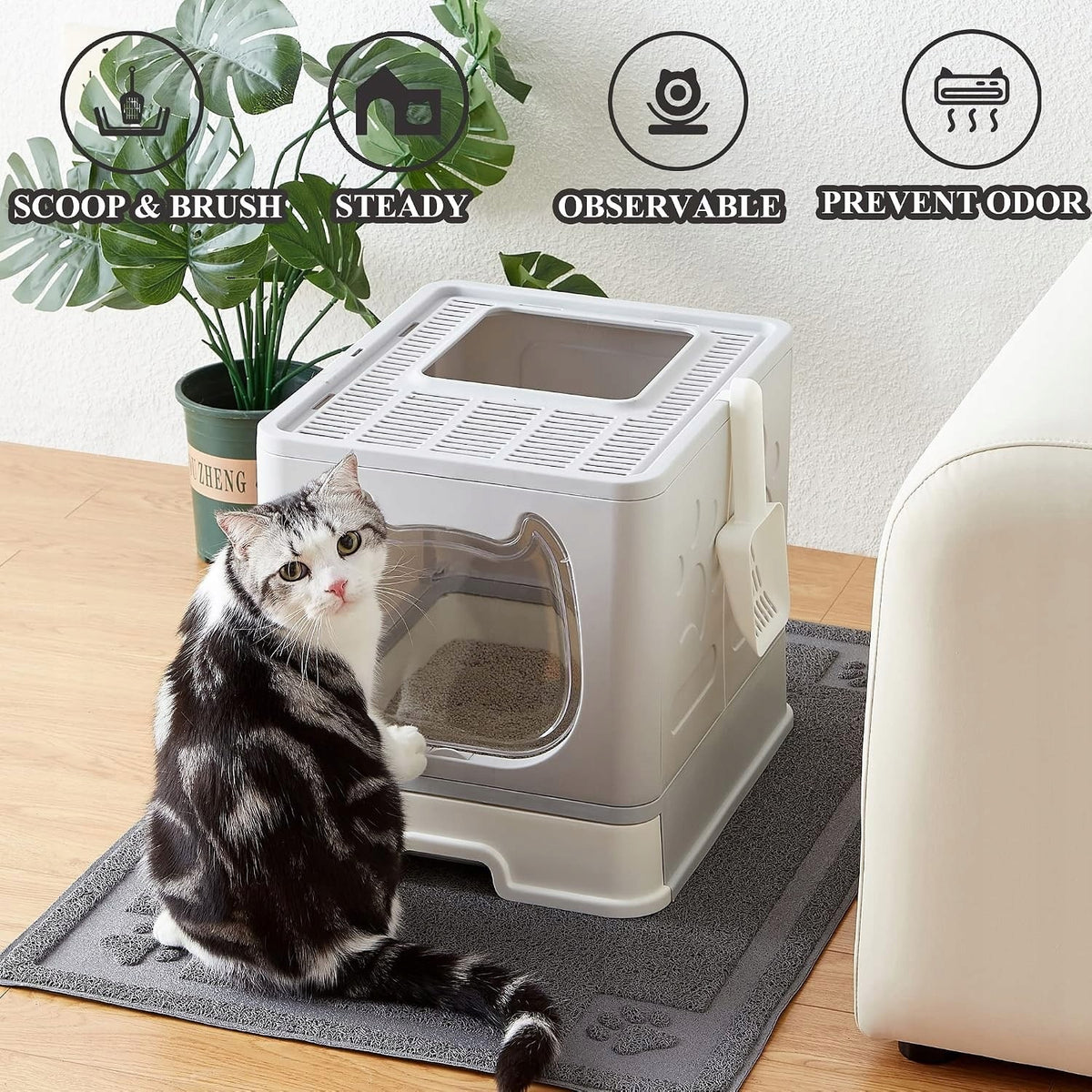CAT LITTER BOX WITH DRAWER CLOSED VEALIND DOOR 41x33x38 CM Manufacturer code 8724RE
