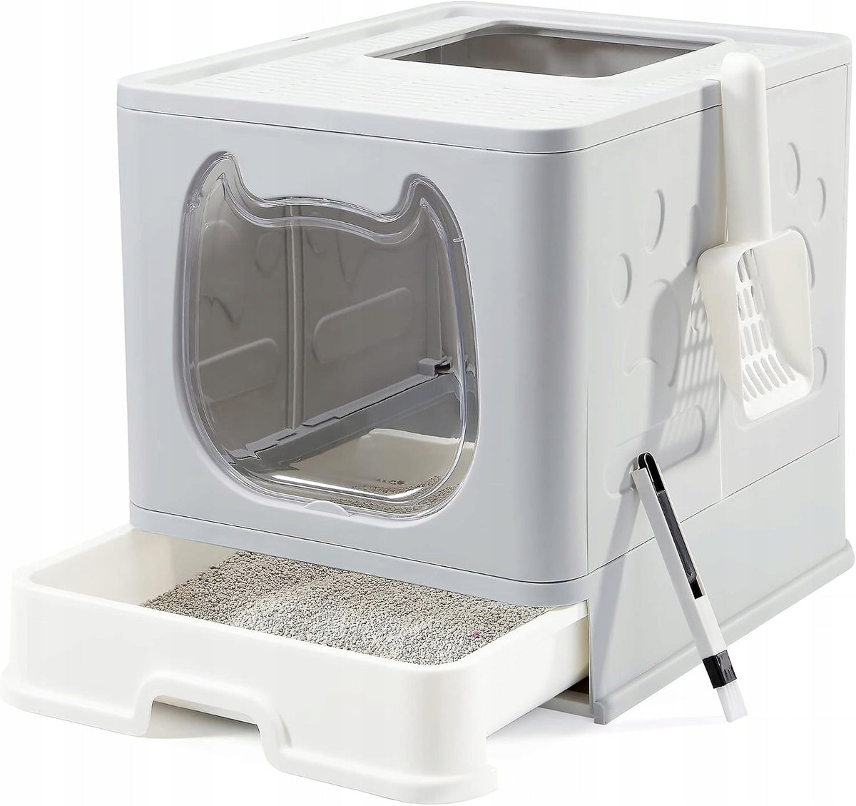 CAT LITTER BOX WITH DRAWER CLOSED VEALIND DOOR 41x33x38 CM