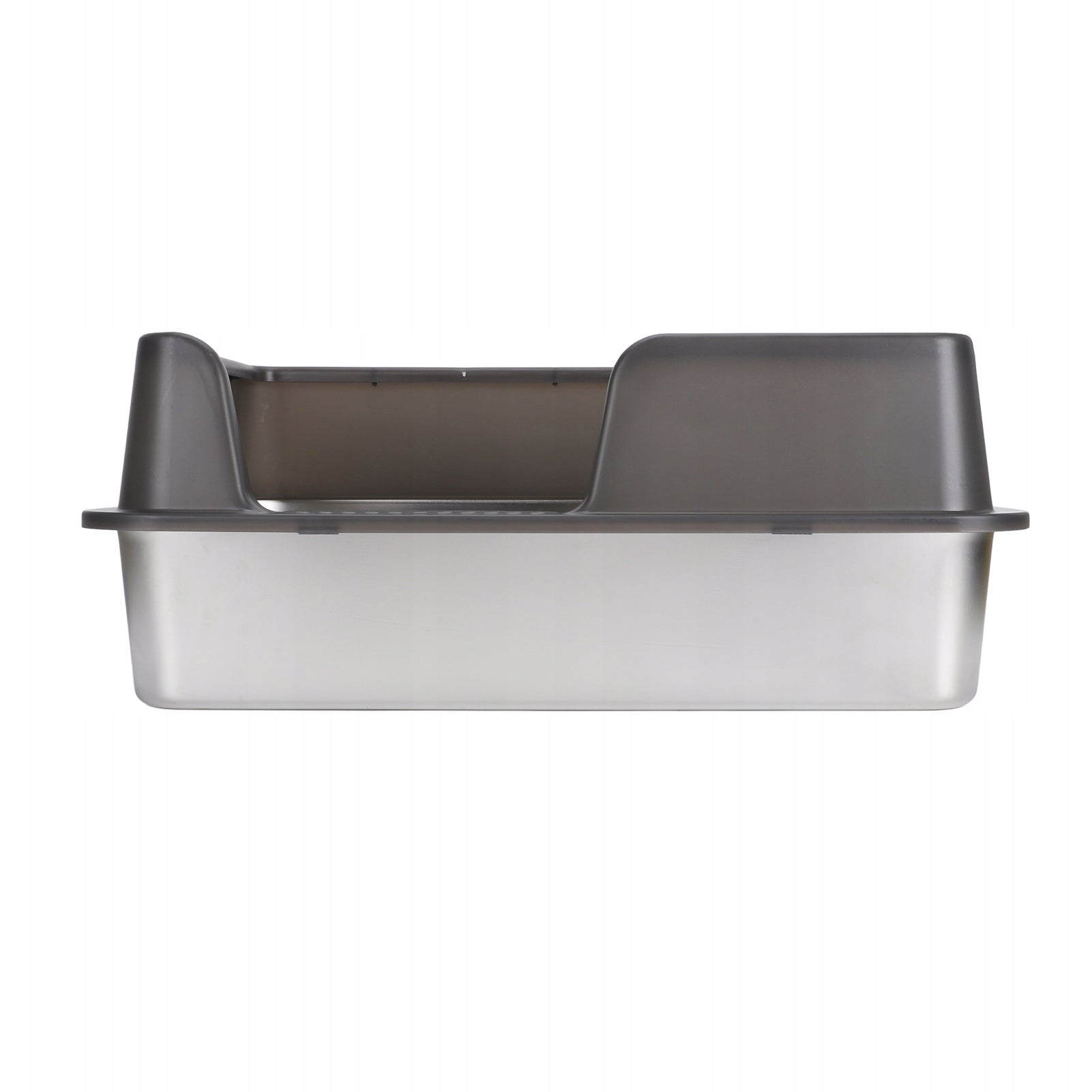 CAT LITTER BOX WITH FRAME 50X35X20CM TOILET OPEN TO LITTER+SHOVEL BLACK Color black