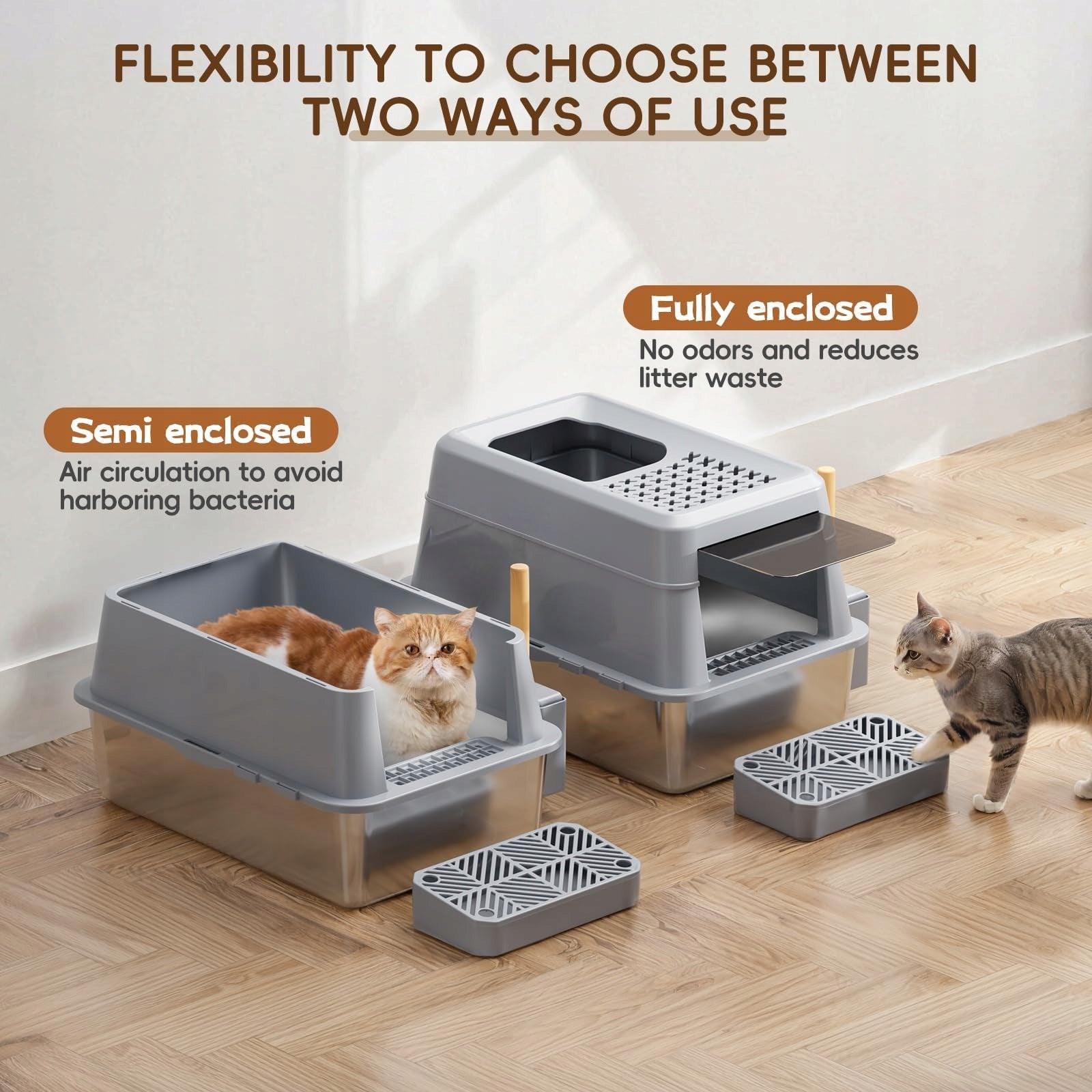 CAT LITTER BOX XXL FRETONBA STAINLESS STEEL 26L GREY OPENABLE Manufacturer code Kuweta XXL Stal Nierdzewna