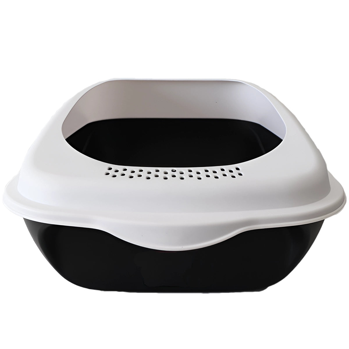 CAT LITTER BOX with FRAME and SPATULA 50 cm BLACK Solid OVAL Packaging status original