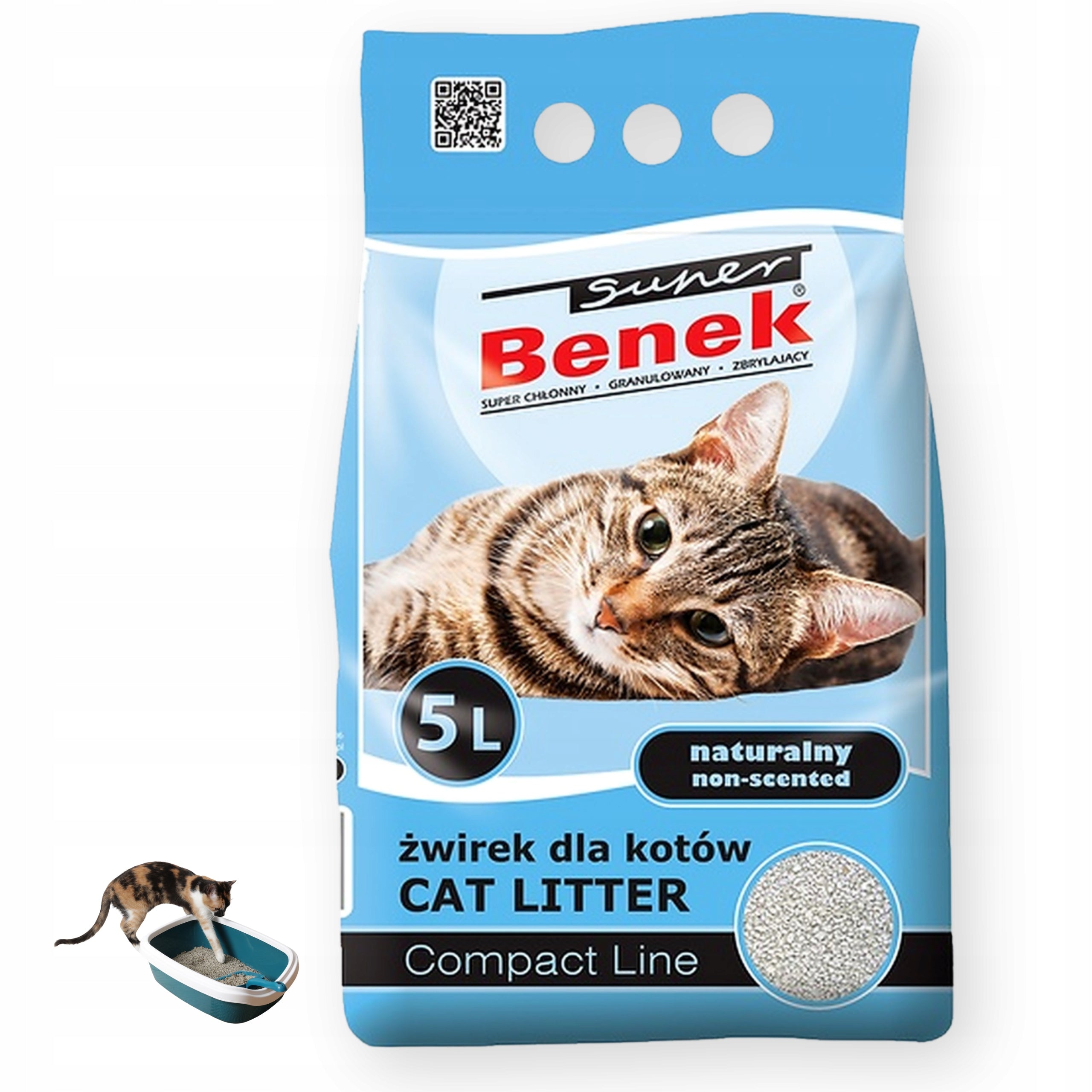 CAT LITTER FINE-GRAINED 5L SUPER BENEK COMPACT RELIABLE ECO Manufacturer code COMPACT SUPER BENEK 5L