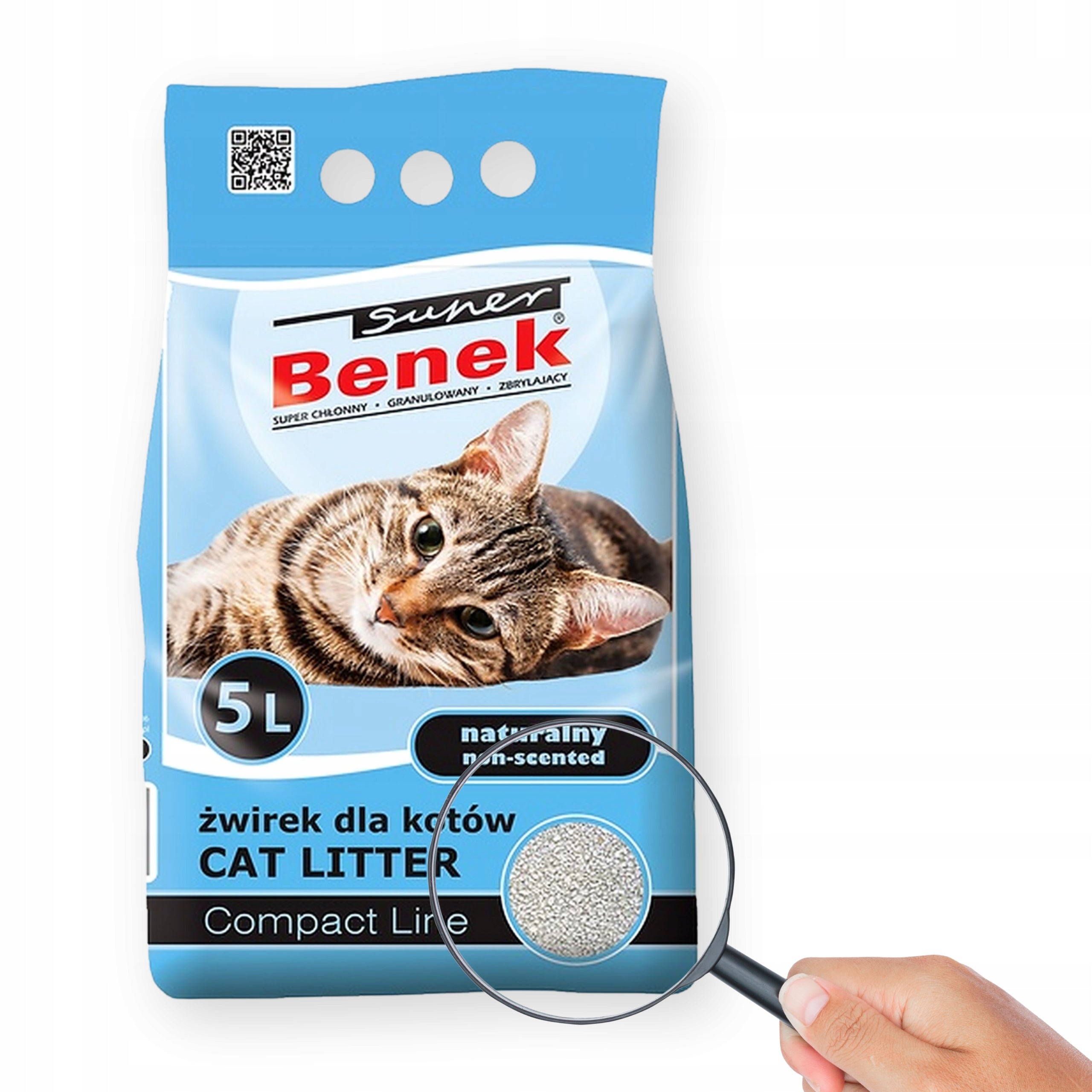 CAT LITTER FINE-GRAINED 5L SUPER BENEK COMPACT RELIABLE ECO Packaging status original
