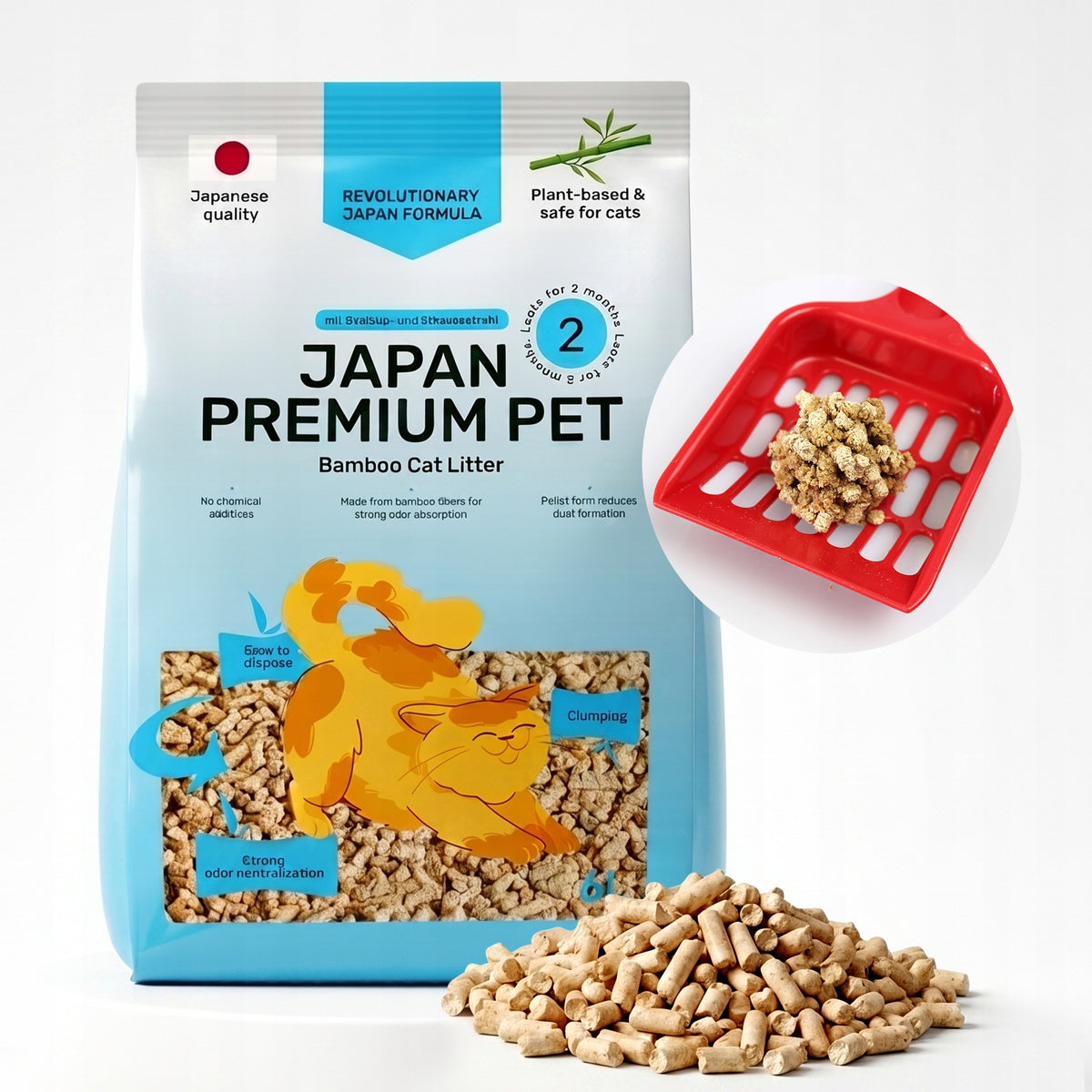 CAT LITTER PLANT CLUMPING BEAN BAMBOO HEALTH INDICATOR 6L