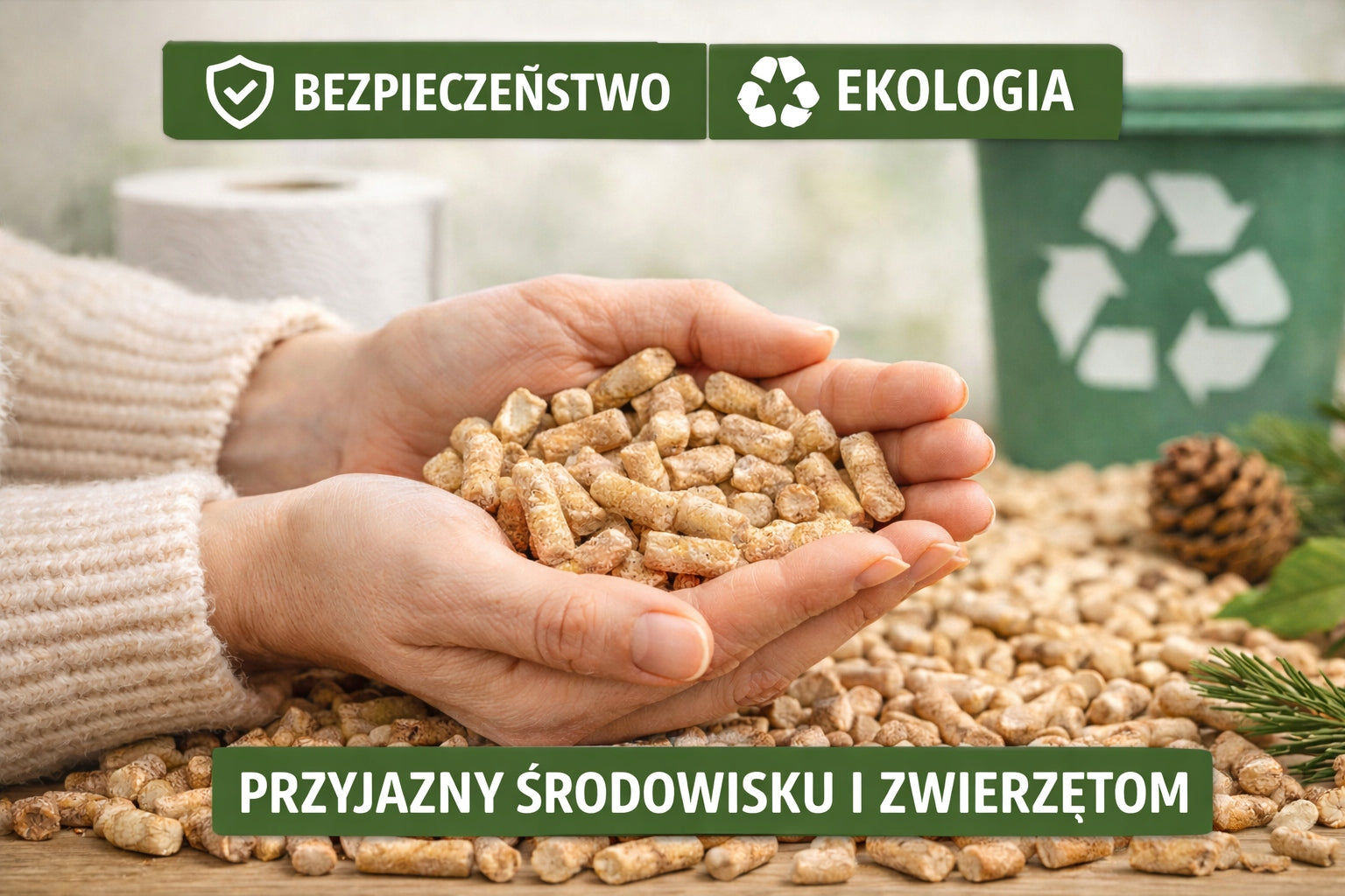 CAT LITTER RABBIT RODENT WOODEN PELLET 15 KG Volume 30 l