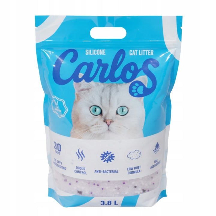 CAT LITTER SILICONE CARLOS NON-CAKING DUST-FREE ODORLESS 3,8L Packaging status original