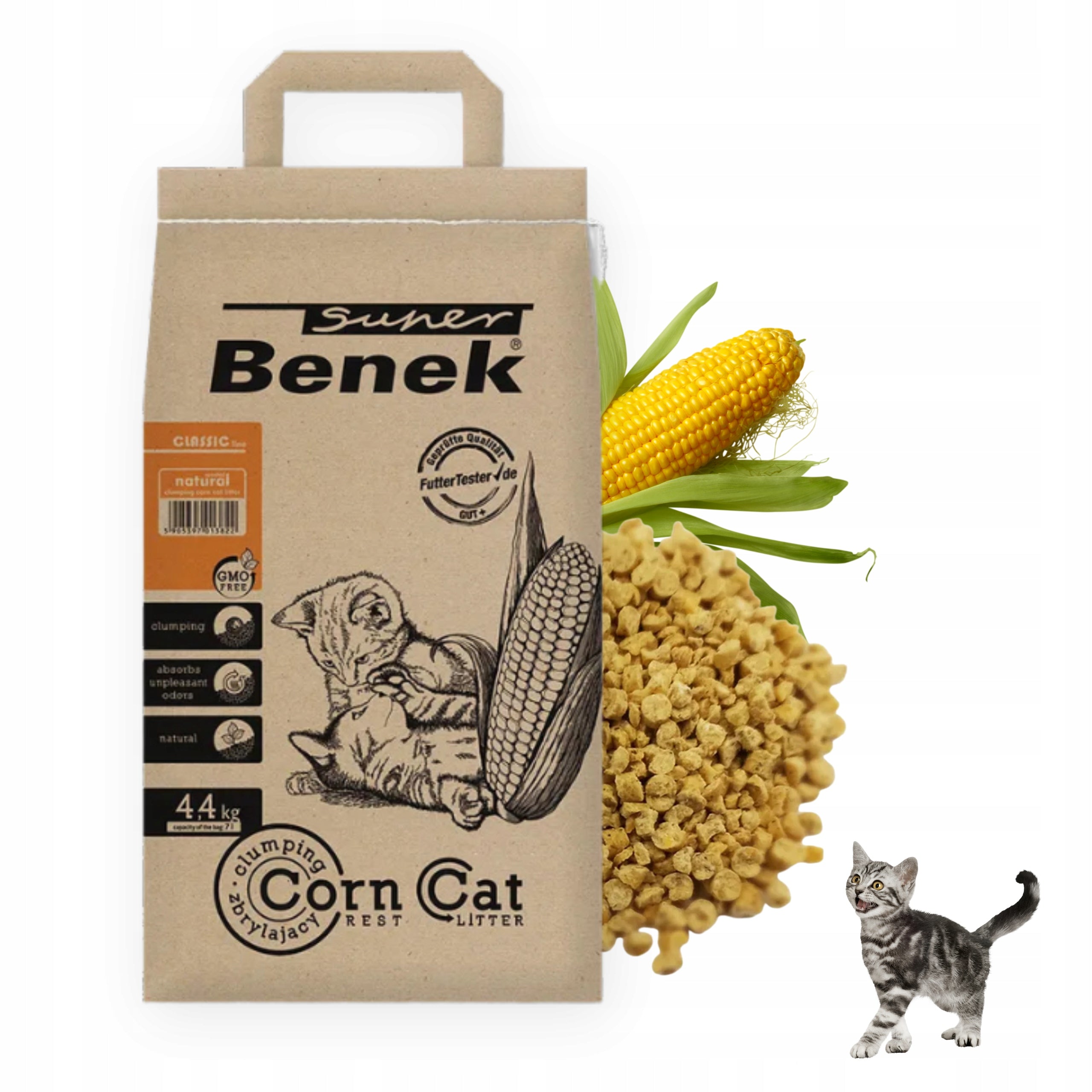 CAT LITTER SUPER BENEK CORN 7L PRACTICAL ECO GMO FREE Manufacturer code CORN 7L