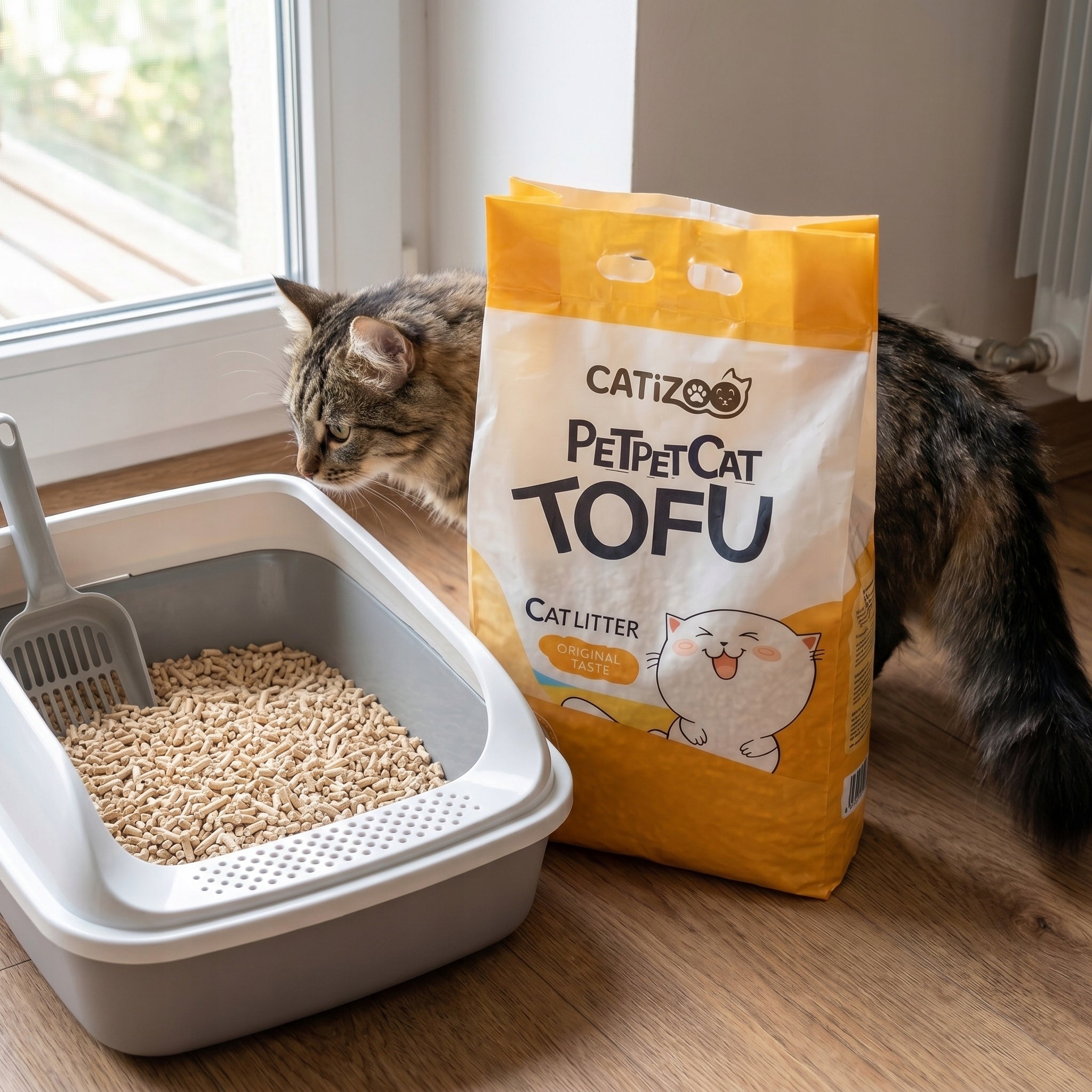 CAT LITTER TOFU NATURAL SCENT CLUMPING NATURAL DUST-FREE 6L Manufacturer code 5900805924950