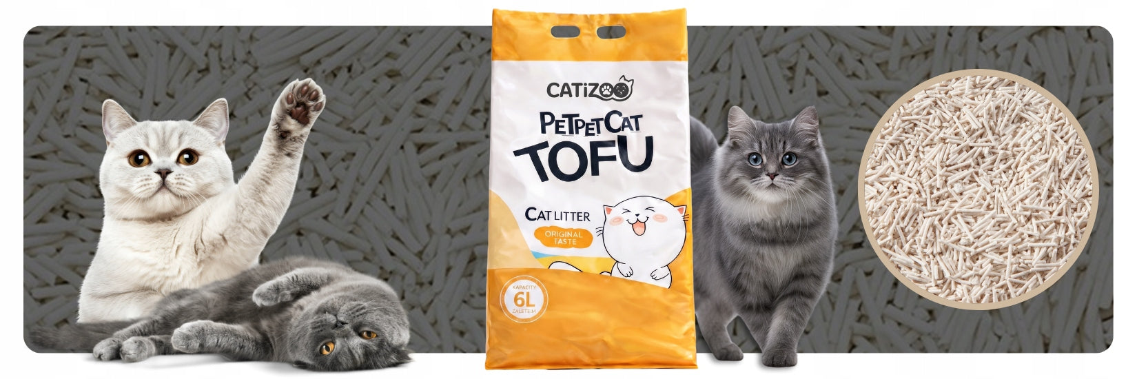 CAT LITTER TOFU NATURAL SCENT CLUMPING NATURAL DUST-FREE 6L Trade name Naturalny