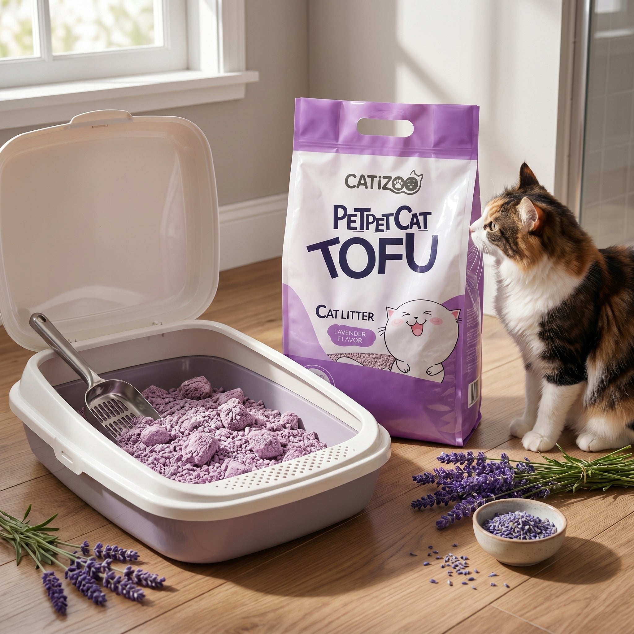 CAT LITTER TOFU SCENT LAVENDER CLUMPING NATURAL DUST-FREE 2.5kg 6L Manufacturer code 5908100958090