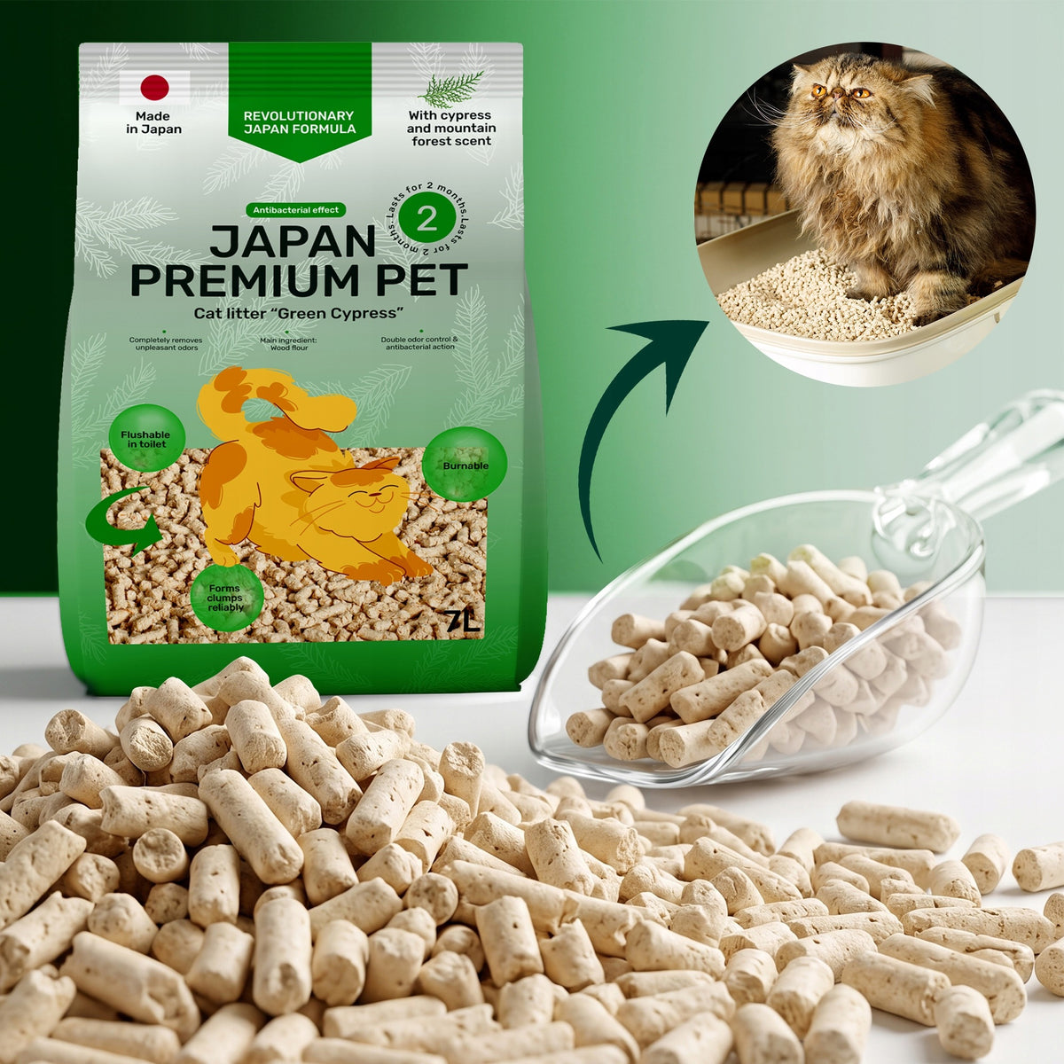 CAT LITTER WOODEN CLUMPING CYPRESS ANTIBACTERIAL 7L Manufacturer code 829700