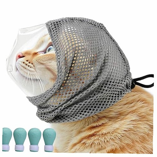 CAT MUZZLE TRANSPARENT ADJUSTABLE SILICONE SHOES Silicone SET