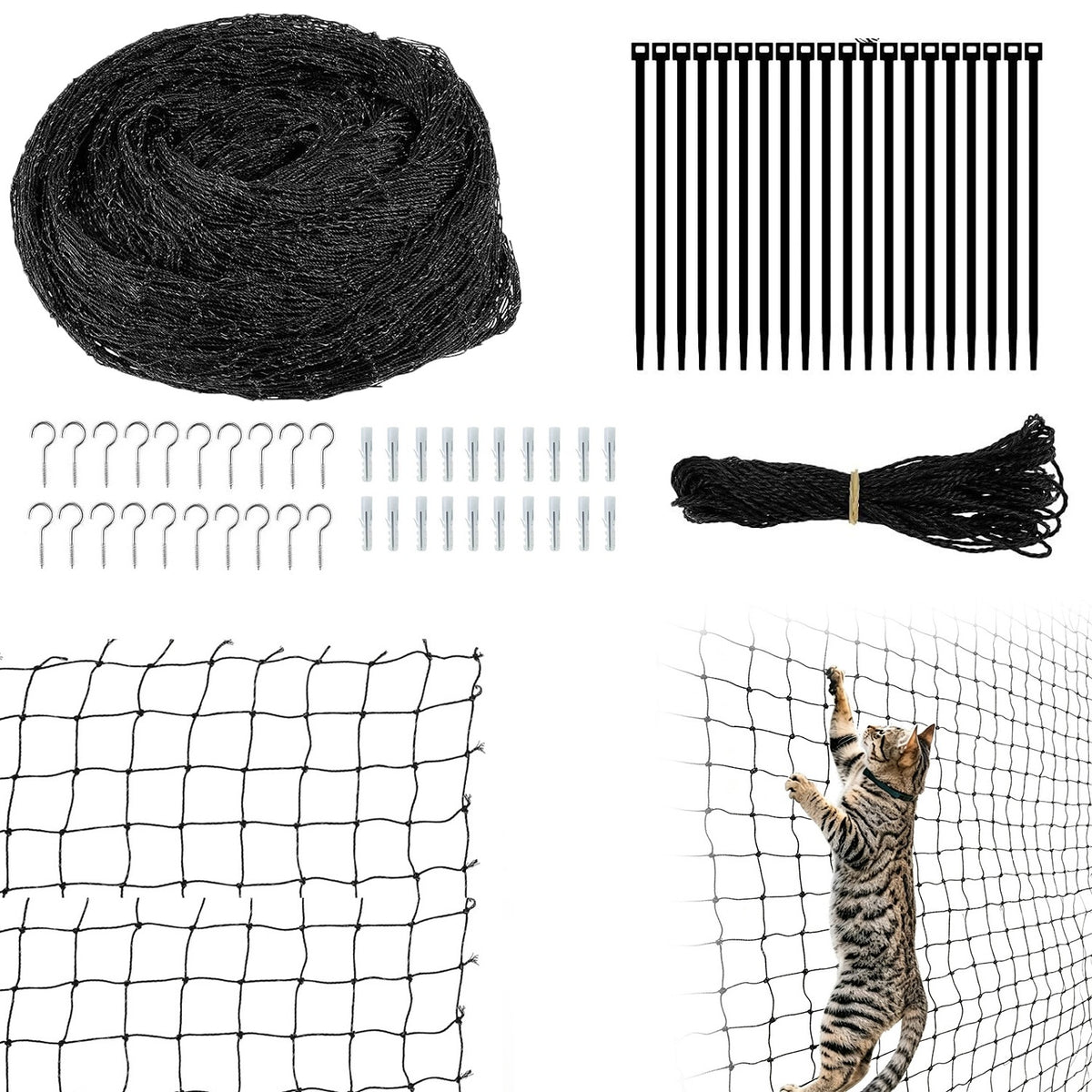 CAT NET FOR BALCONY AND EYE PROTECTION WINDOW BLACK 3M X 8M
