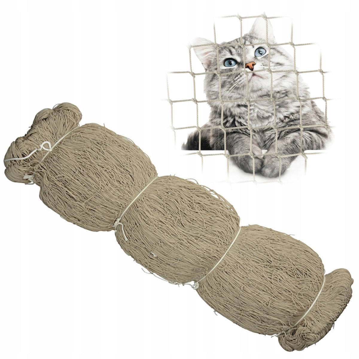CAT NET FOR BALCONY WINDOW ROLL 5x3m THICK EYE 40x40mm fi 1,5mm