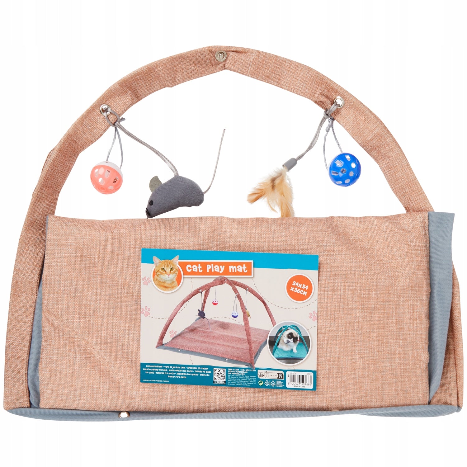 CAT PLAY MAT SET OF 4 TOYS SCRATCHING BED 54X54X36 CM GREY Manufacturer code 2539139 SZARA