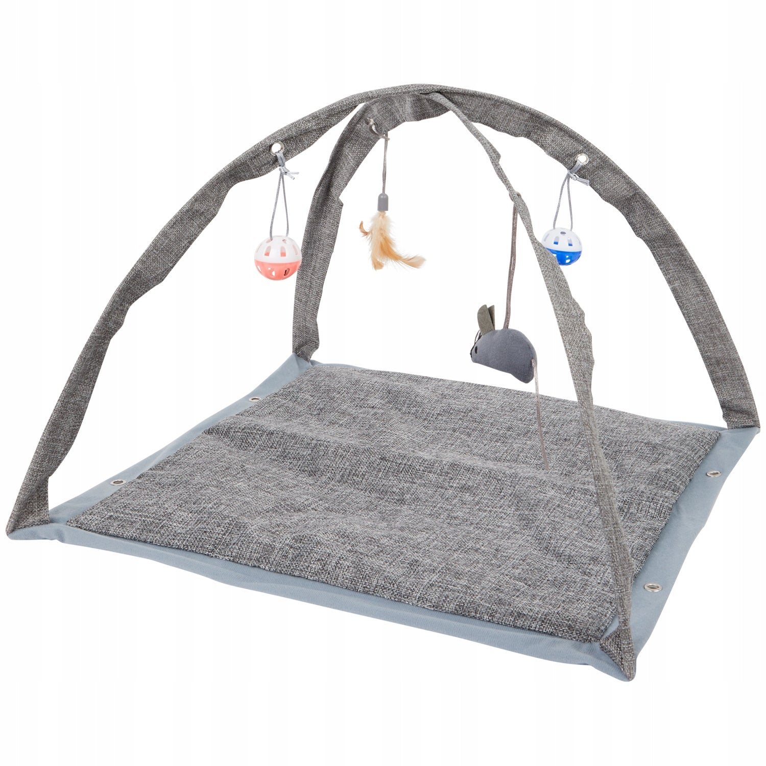 CAT PLAY MAT SET OF 4 TOYS SCRATCHING BED 54X54X36 CM GREY Packaging status original