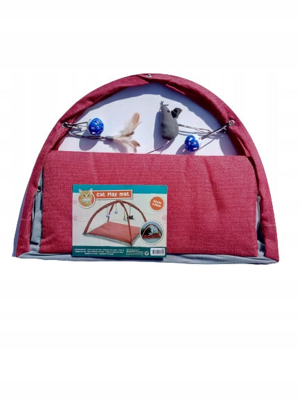 CAT PLAY MAT SET OF 4 TOYS SCRATCHING BED 54X54X36 CM GREY Product width 54 cm