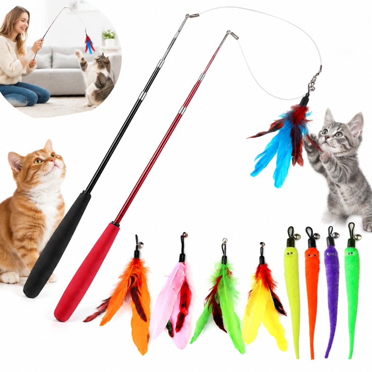 CAT ROD TELESCOPIC FISHING ROD REPLACEMENT TIPS 9 PCS