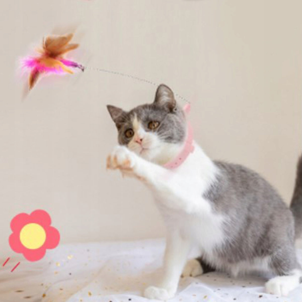 CAT ROD TOY BIRD FEATHER COLLAR Packaging status original