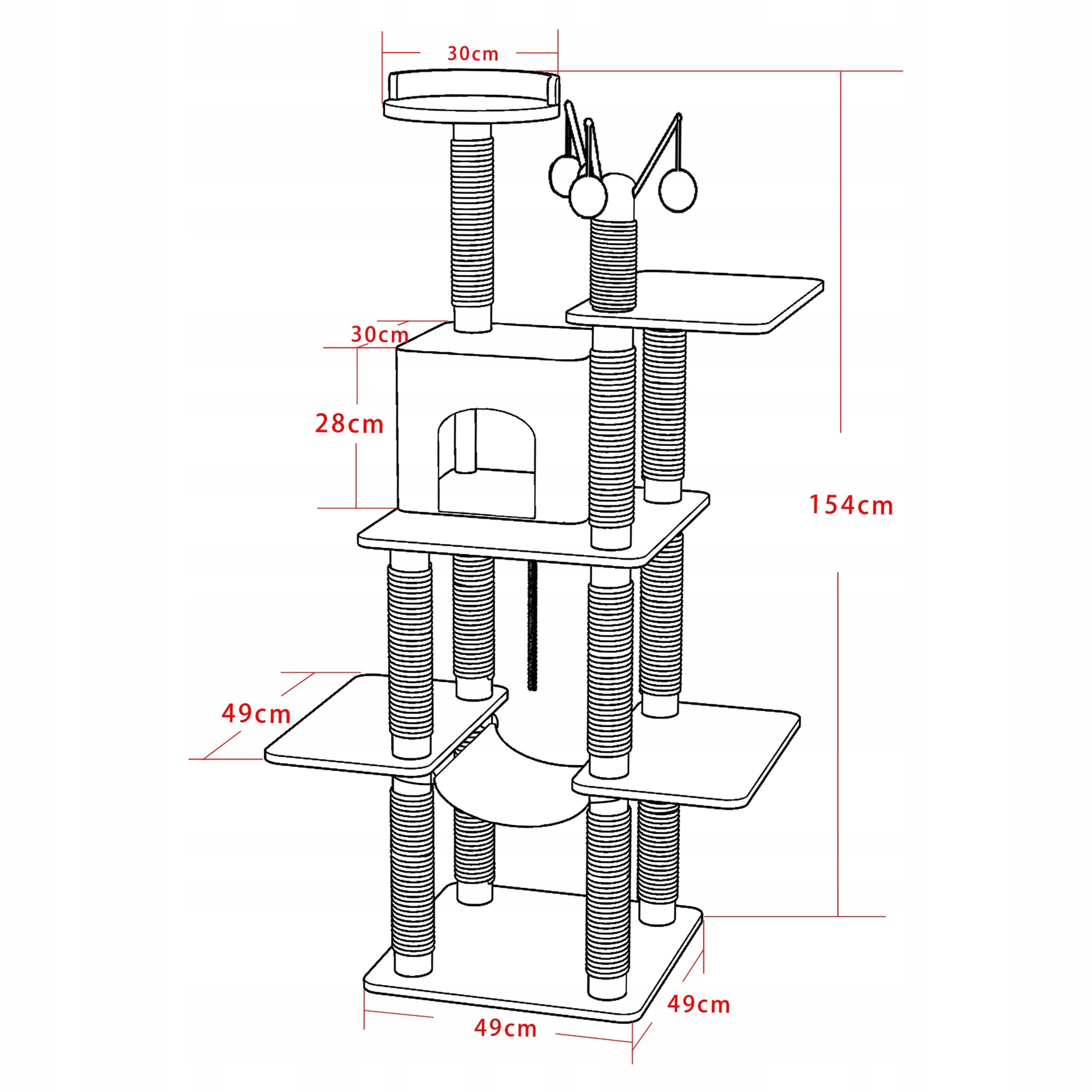 CAT SCRATCHER 154cm! Tall STRONG LARGE Bed 6 levels SIZAL Cats Brand Ohmycat