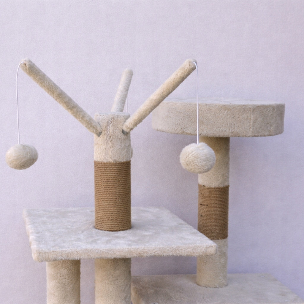 CAT SCRATCHER 154cm! Tall STRONG LARGE Bed 6 levels SIZAL Cats Color beige