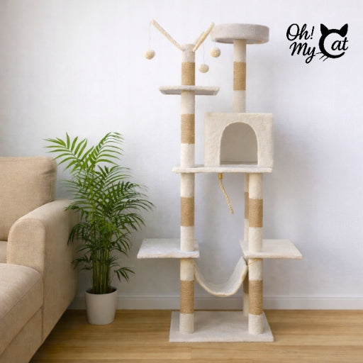 CAT SCRATCHER 154cm! Tall STRONG LARGE Bed 6 levels SIZAL Cats Packaging status original