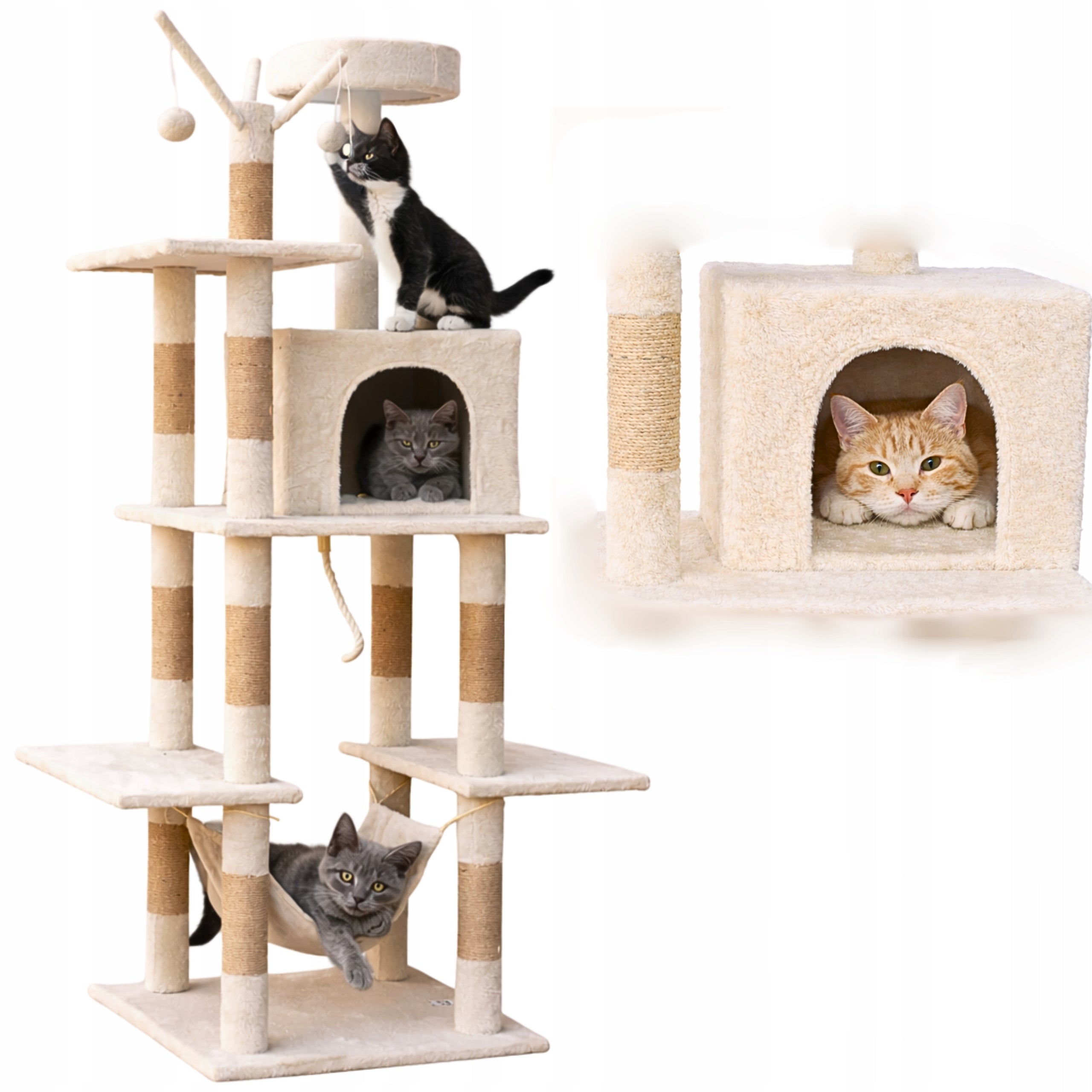 CAT SCRATCHER 154cm! Tall STRONG LARGE Bed 6 levels SIZAL Cats