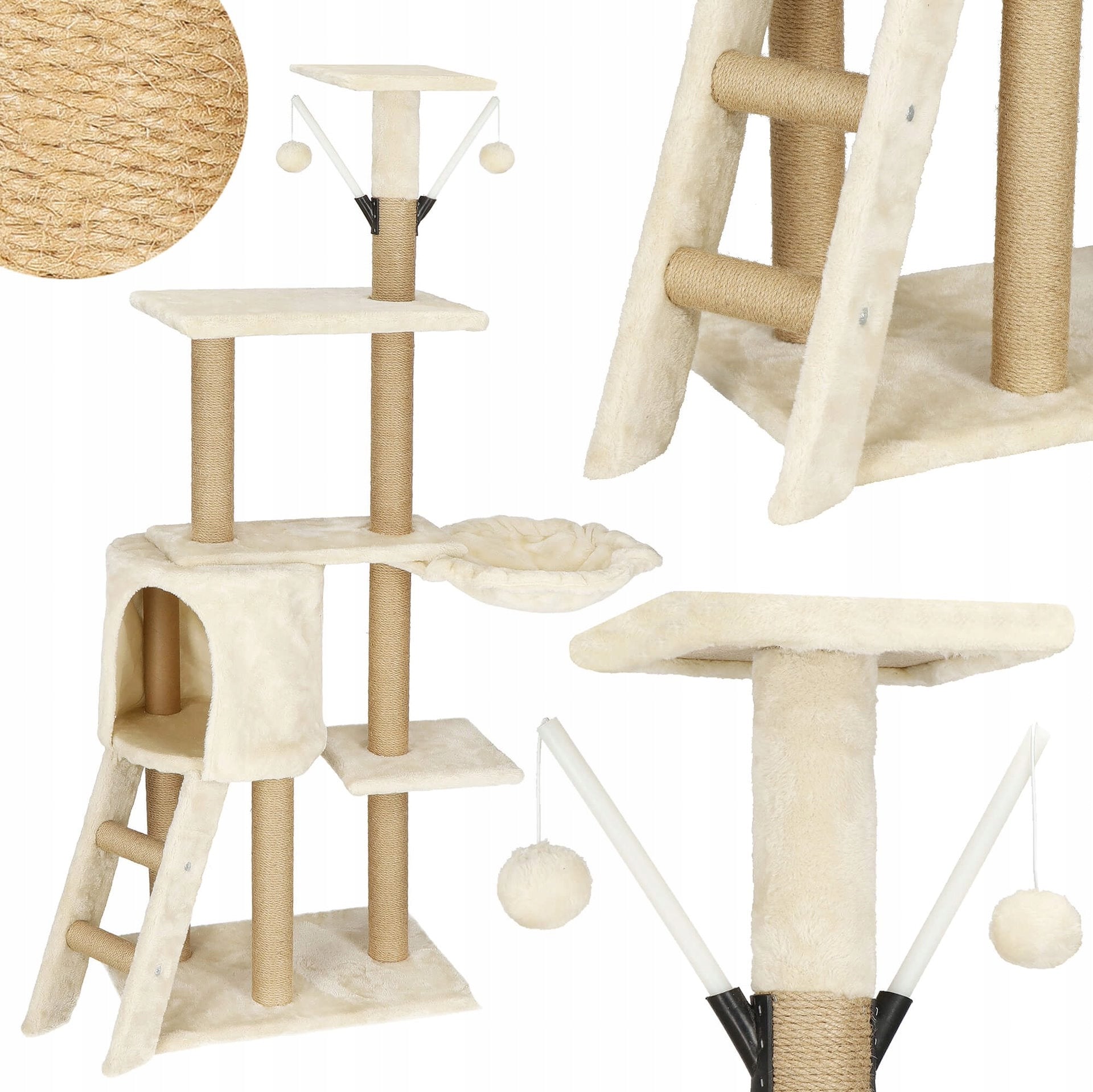 CAT SCRATCHER BED LARGE COTTAGE toy POST SIZAL BOOTH 7 LEVELS