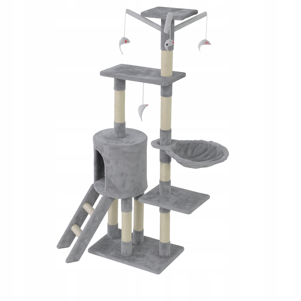 CAT SCRATCHER BED TOWER HOUSE POST TOY ON STRING GREY Manufacturer code ART-2587