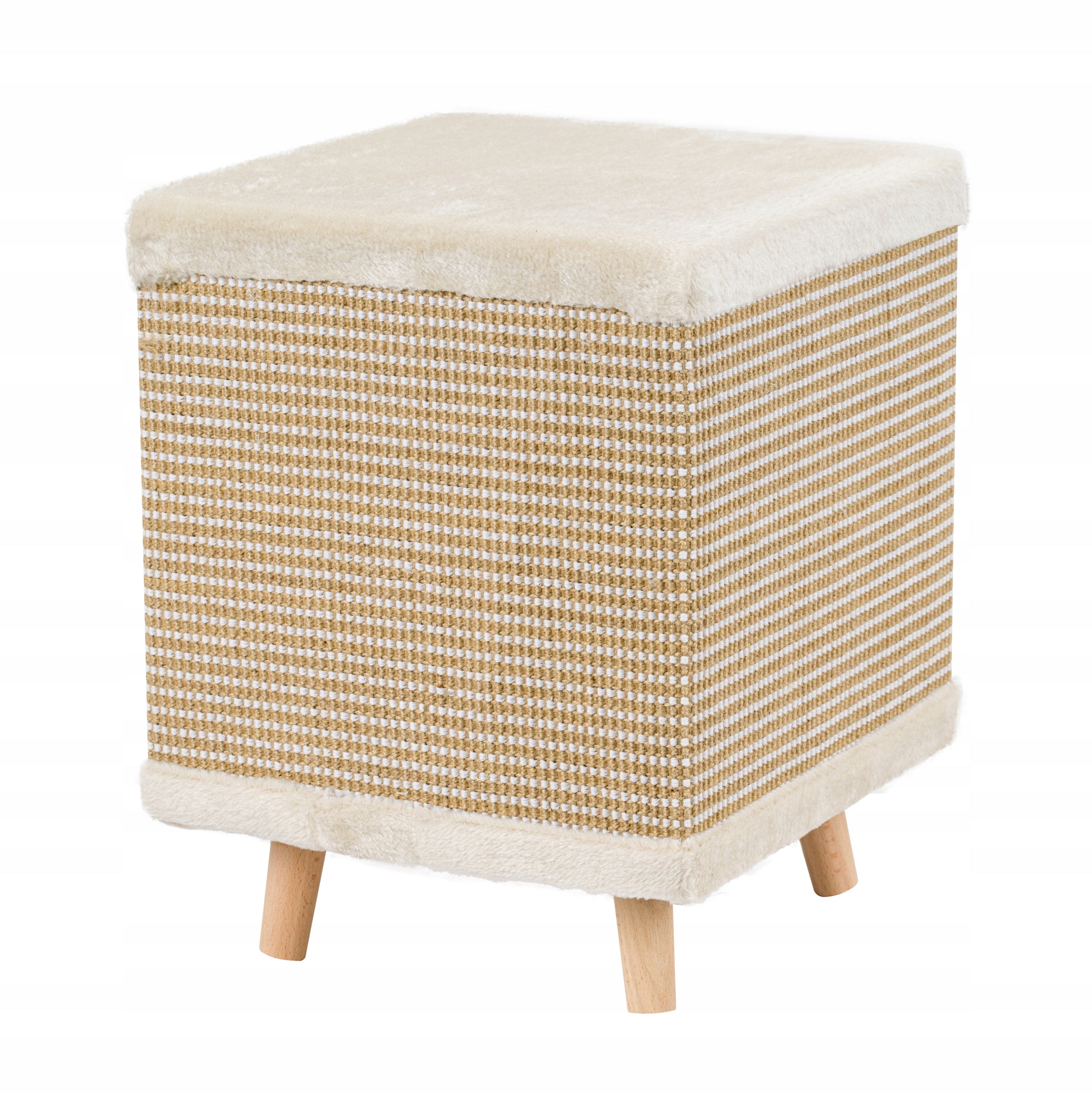 CAT SCRATCHER BOOTH 2IN1 ON LEGS SISAL HIDEOUT BEIGE XL Length 32 cm
