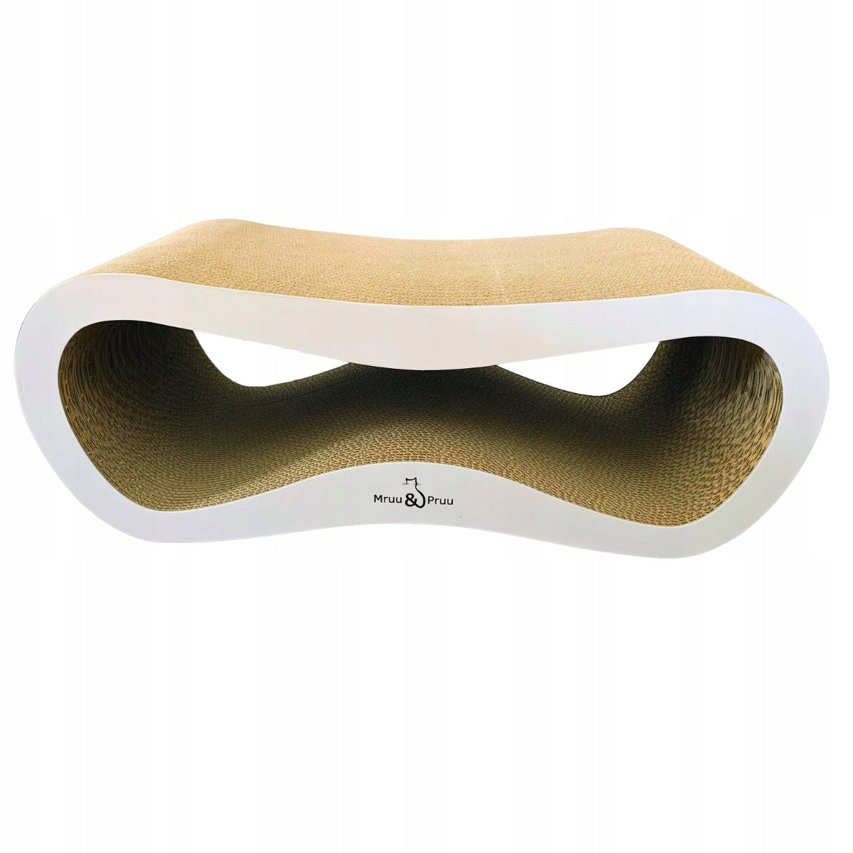 CAT SCRATCHER CARDBOARD LARGE LEON XXL BED 78x28x40 cm Mruu&Pruu Color white