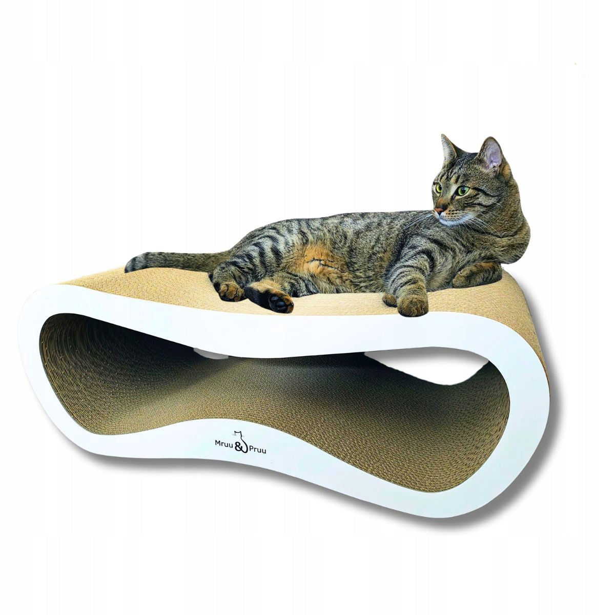 CAT SCRATCHER CARDBOARD LARGE LEON XXL BED 78x28x40 cm Mruu&Pruu