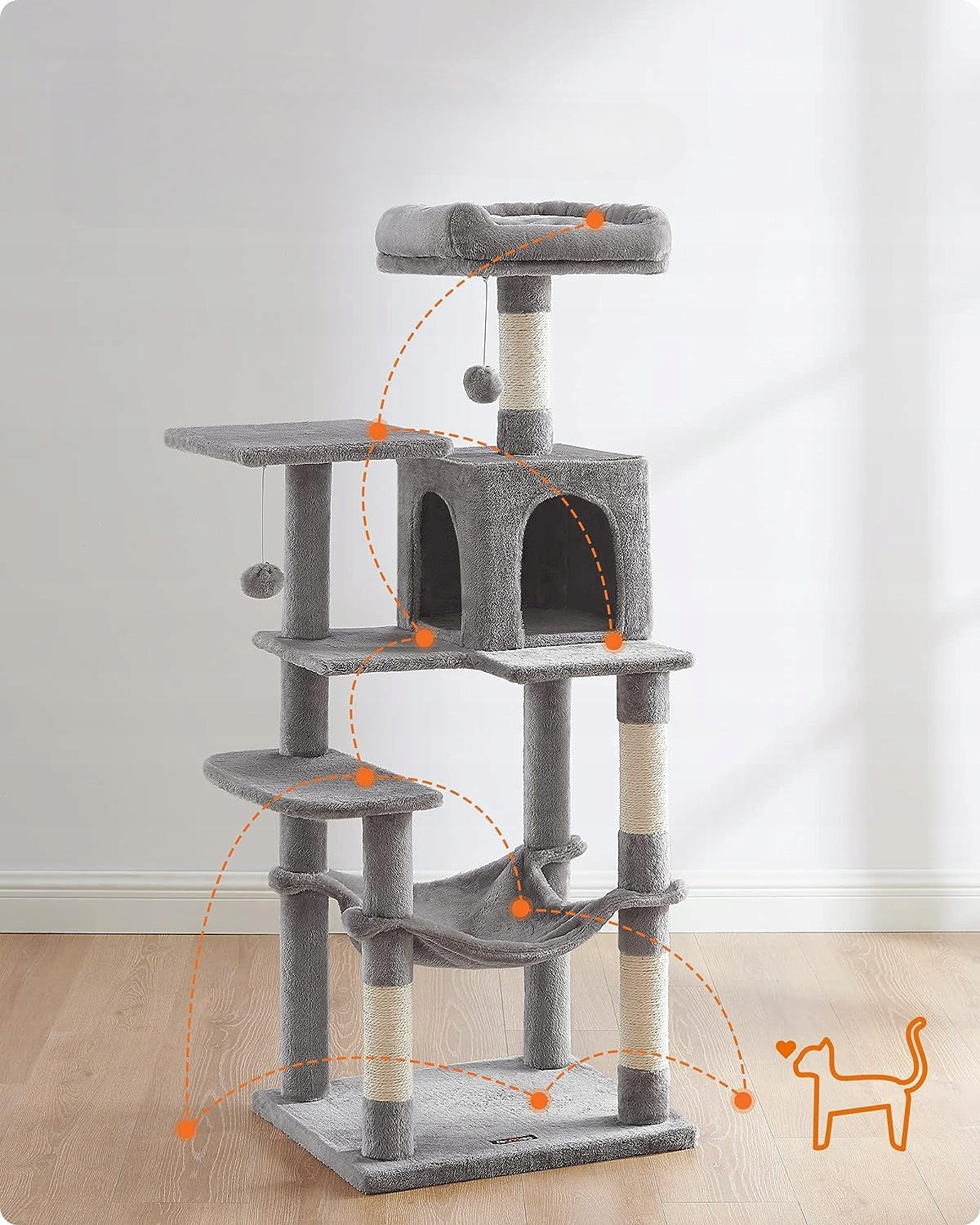 CAT SCRATCHER HIGH BED SCRATCHING POST TOWER TREE 6 LEVEL Manufacturer code DRAPAK DLA KOTA WYSOKI LEGOWISKO SŁUPEK nnjm