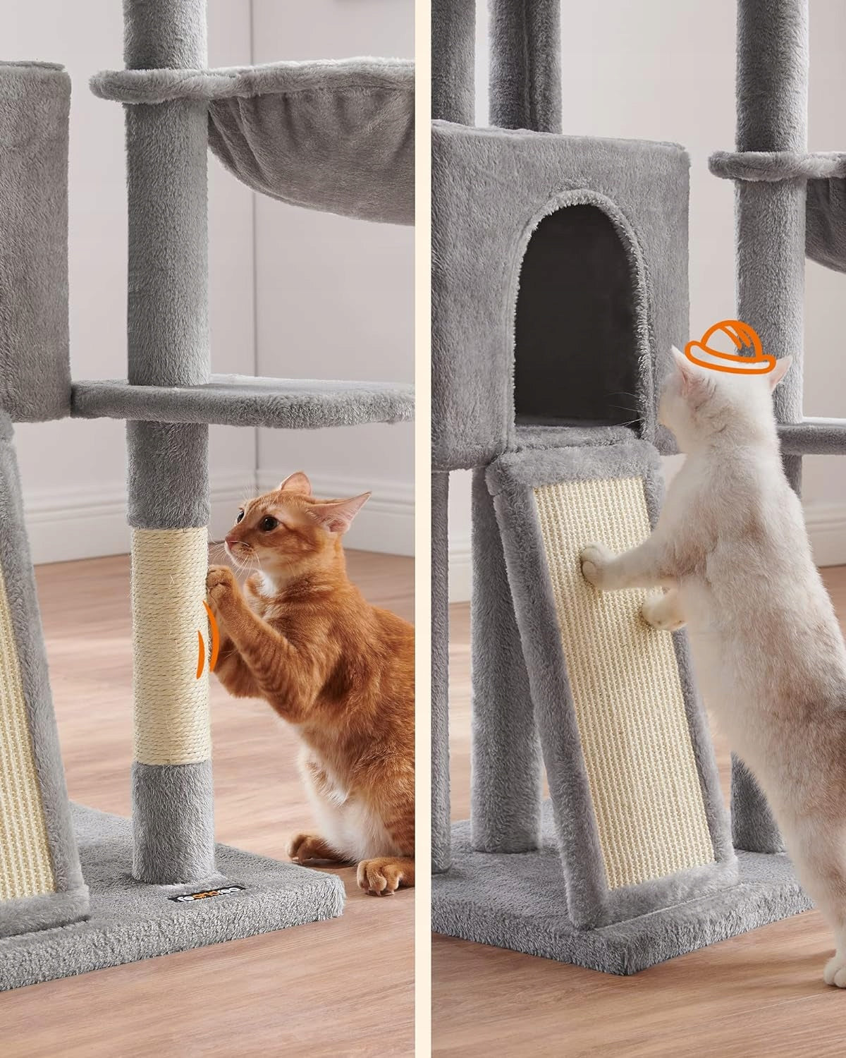 CAT SCRATCHER LARGE 4 LEVELS HIGH BED TOWER POST COTTAGE 135cm Height (cm) 101 - 160 cm