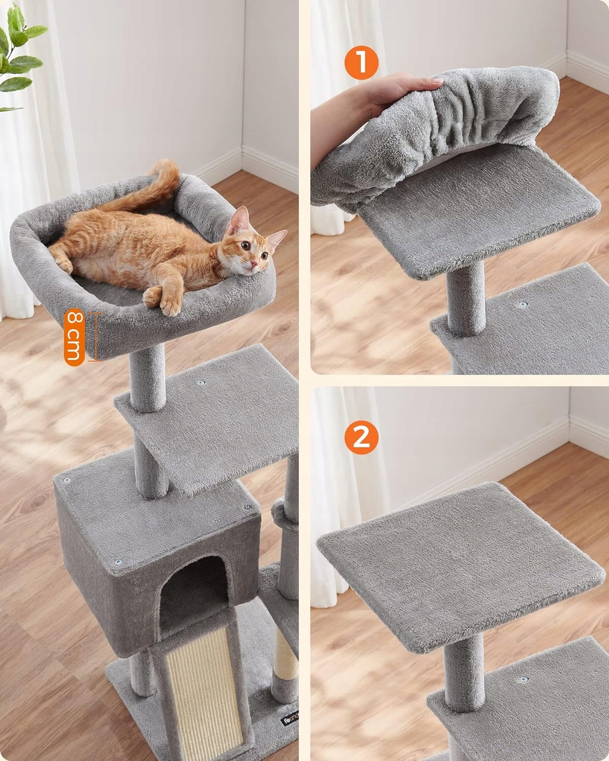 CAT SCRATCHER LARGE 4 LEVELS HIGH BED TOWER POST COTTAGE 135cm Kind tall scratching post bed scratching post scratching tower