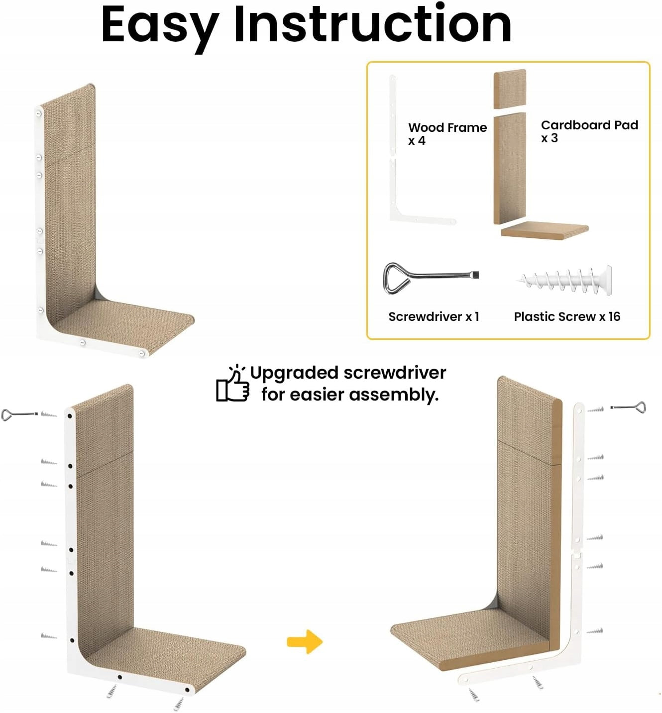 CAT SCRATCHER LETTER L 58x26CM VERSATILE NON-TOXIC PRACTICAL Height (cm) up to 60 cm