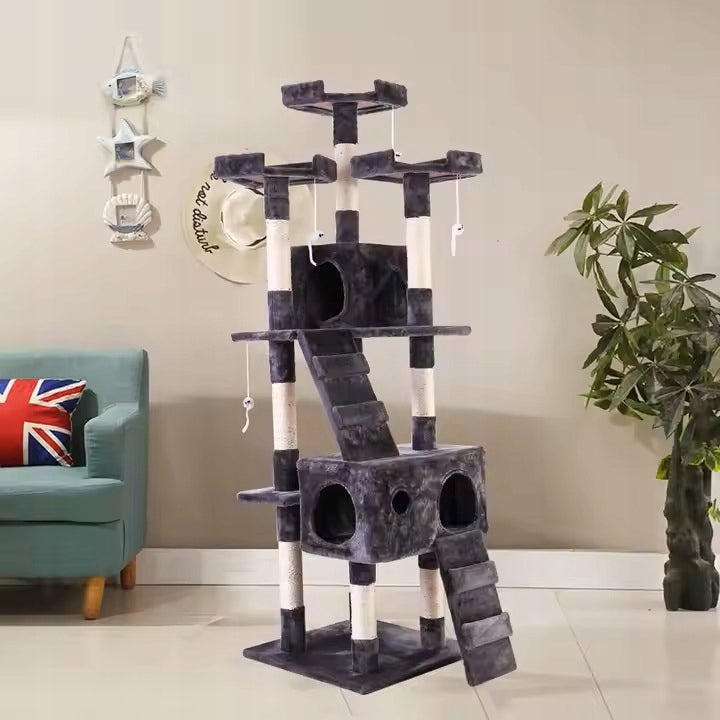 CAT SCRATCHER TOWER BED COTTAGE 8 LEVELS HIGH 170 CM + TOY Height (cm) 101 - 160 cm