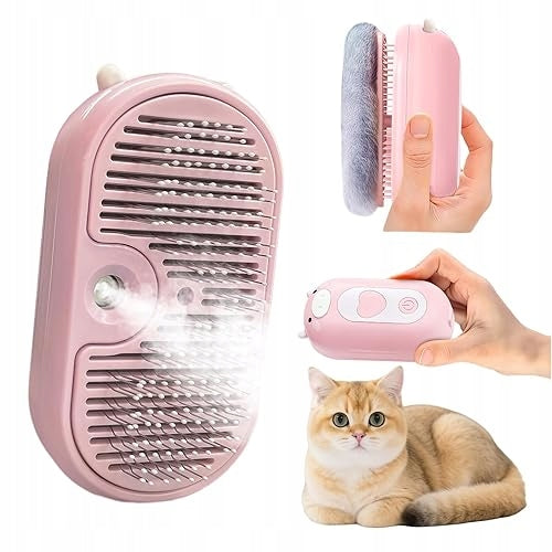 CAT STEAM BRUSH WITH RELEASE BUTTON FOR HAIR CARE