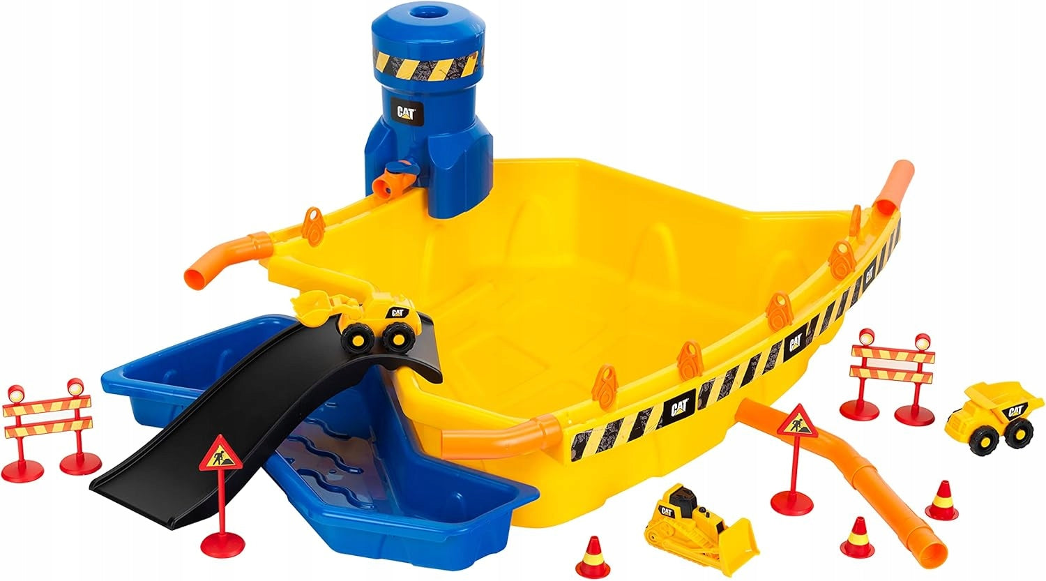 CAT Sandbox Construction Site Excavator Set Bulldozer Water 2in1 Cars Dump Truck