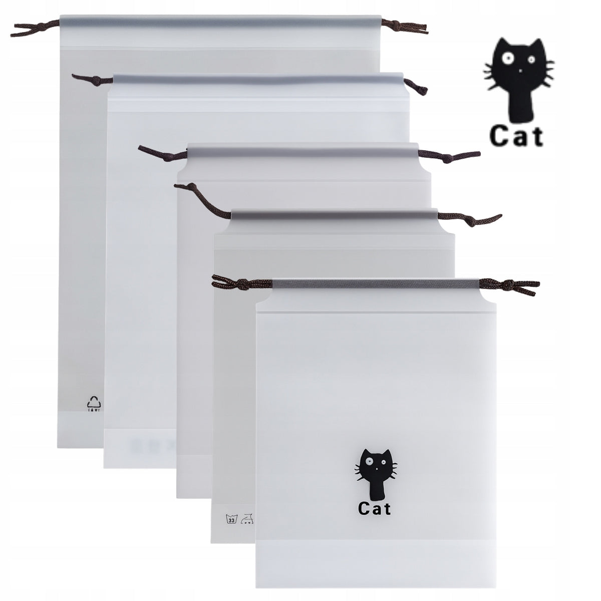 CAT-THEMED TRAVEL BAGS - 5X SUITCASE ORGANIZER Color black