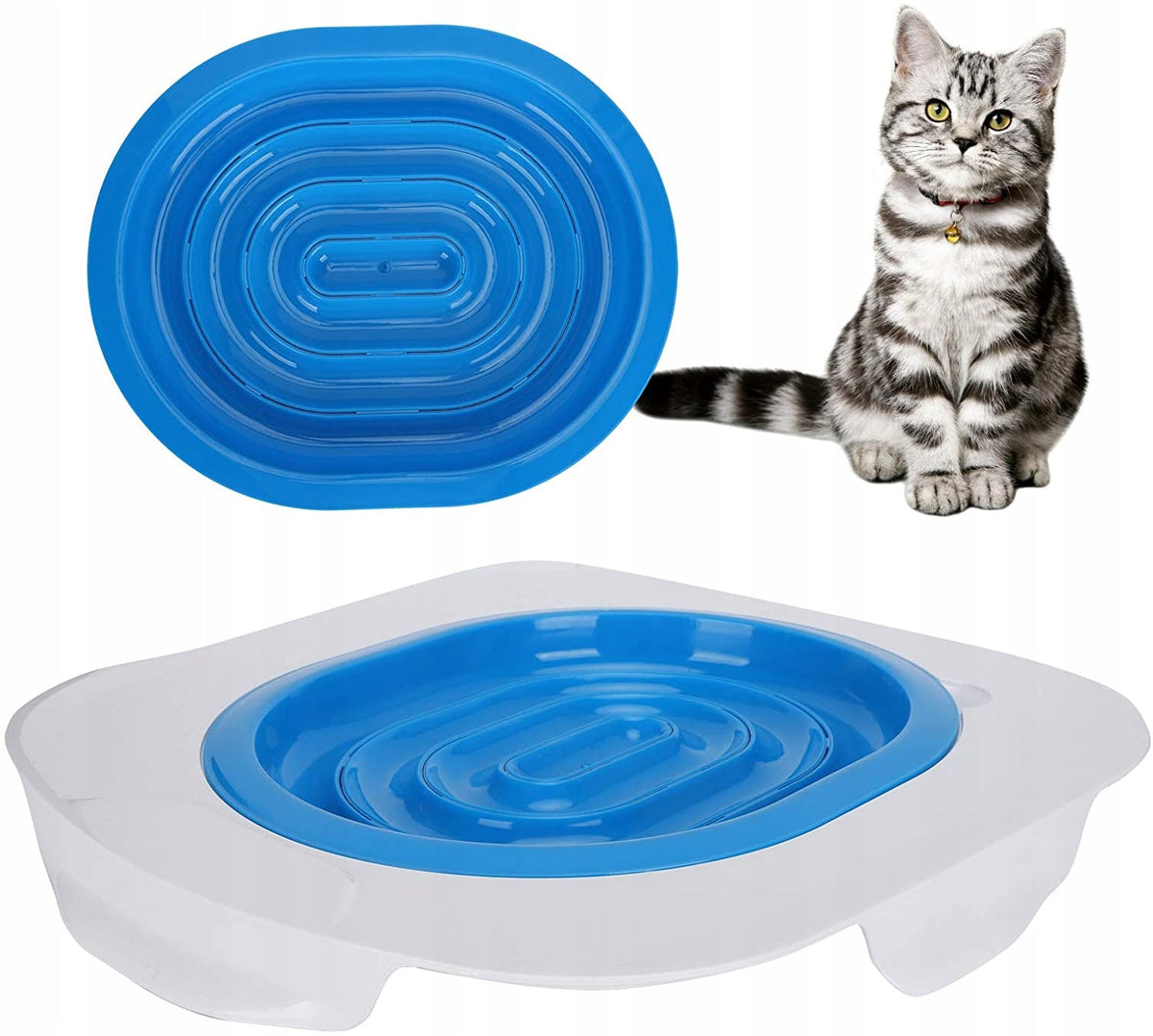 CAT TOILET COVER BLUE