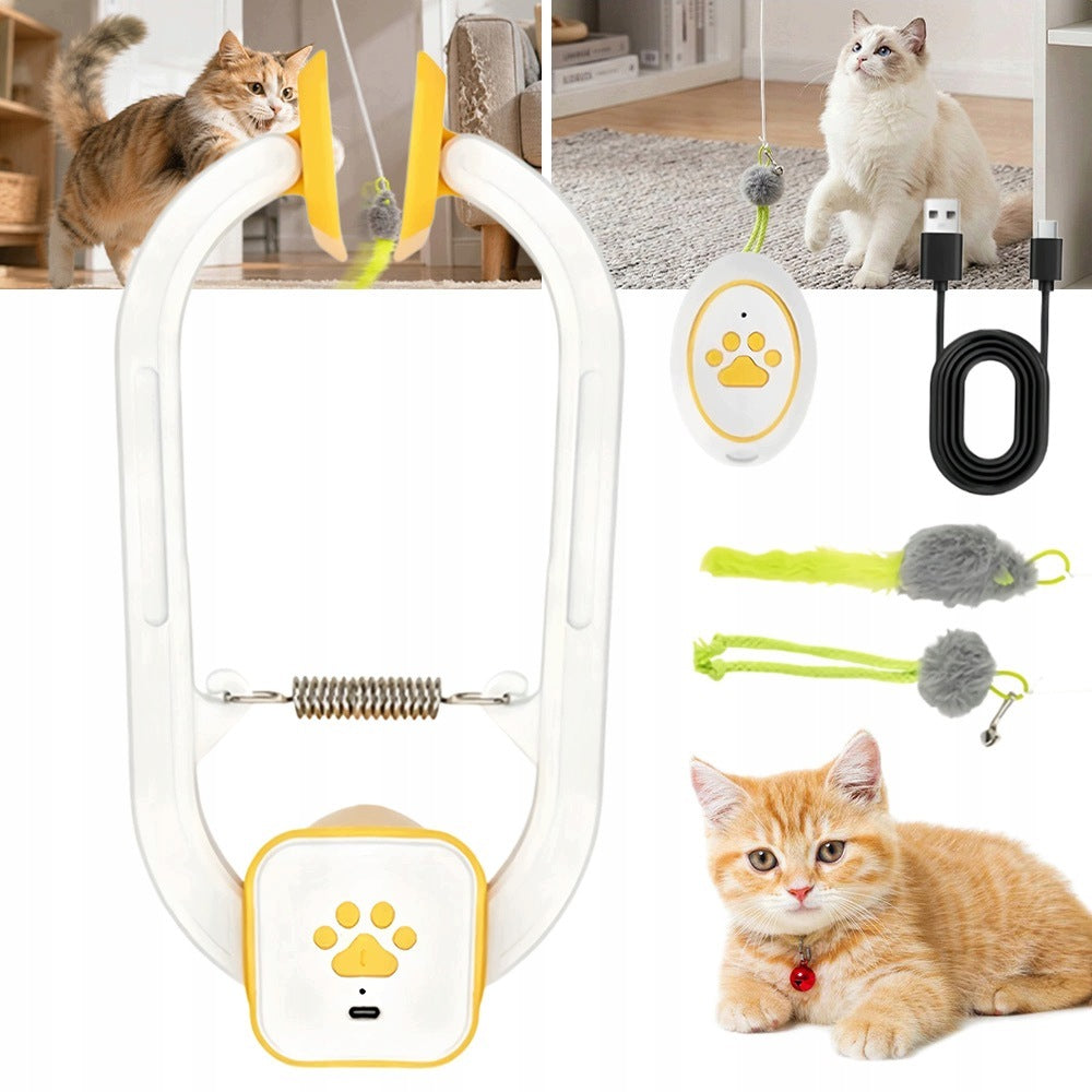 CAT TOY AUTOMATIC WITH REMOTE CONTROL FOR DOOR MOUNTING CHARGED USB