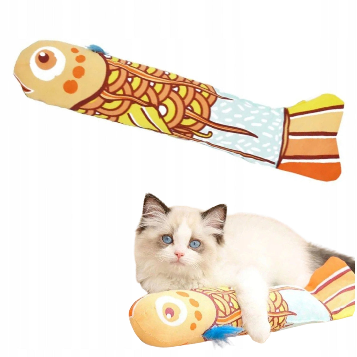 CAT TOY CAT FISH FOR LARGE SMALL CATS MARLIN ORANGE