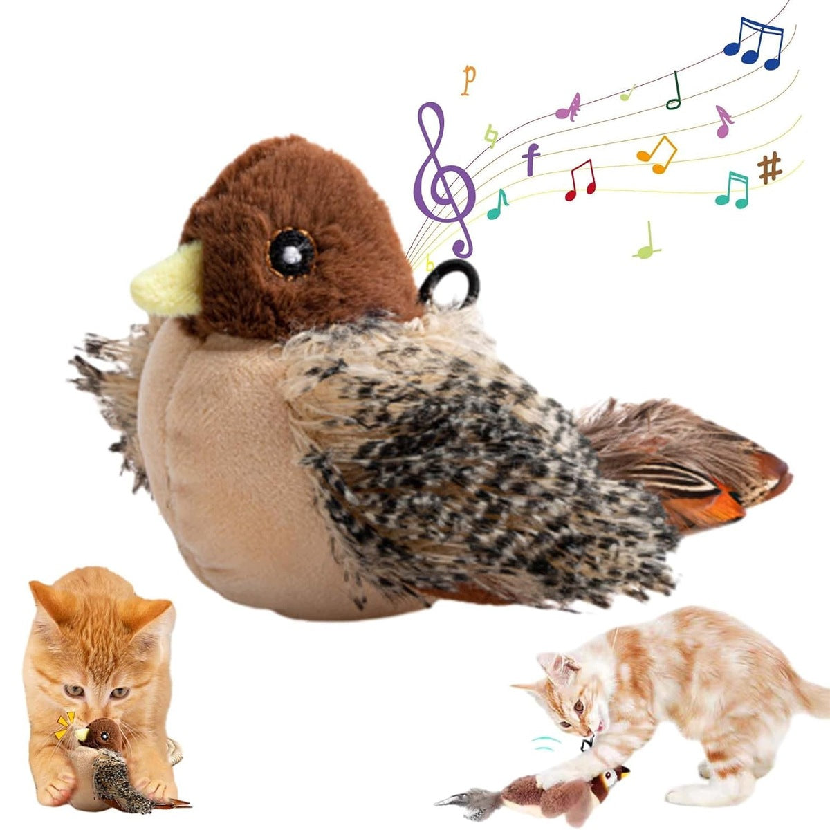 CAT TOY INTERACTIVE BIRD PLUSH BIRD MOVING + CATNIP