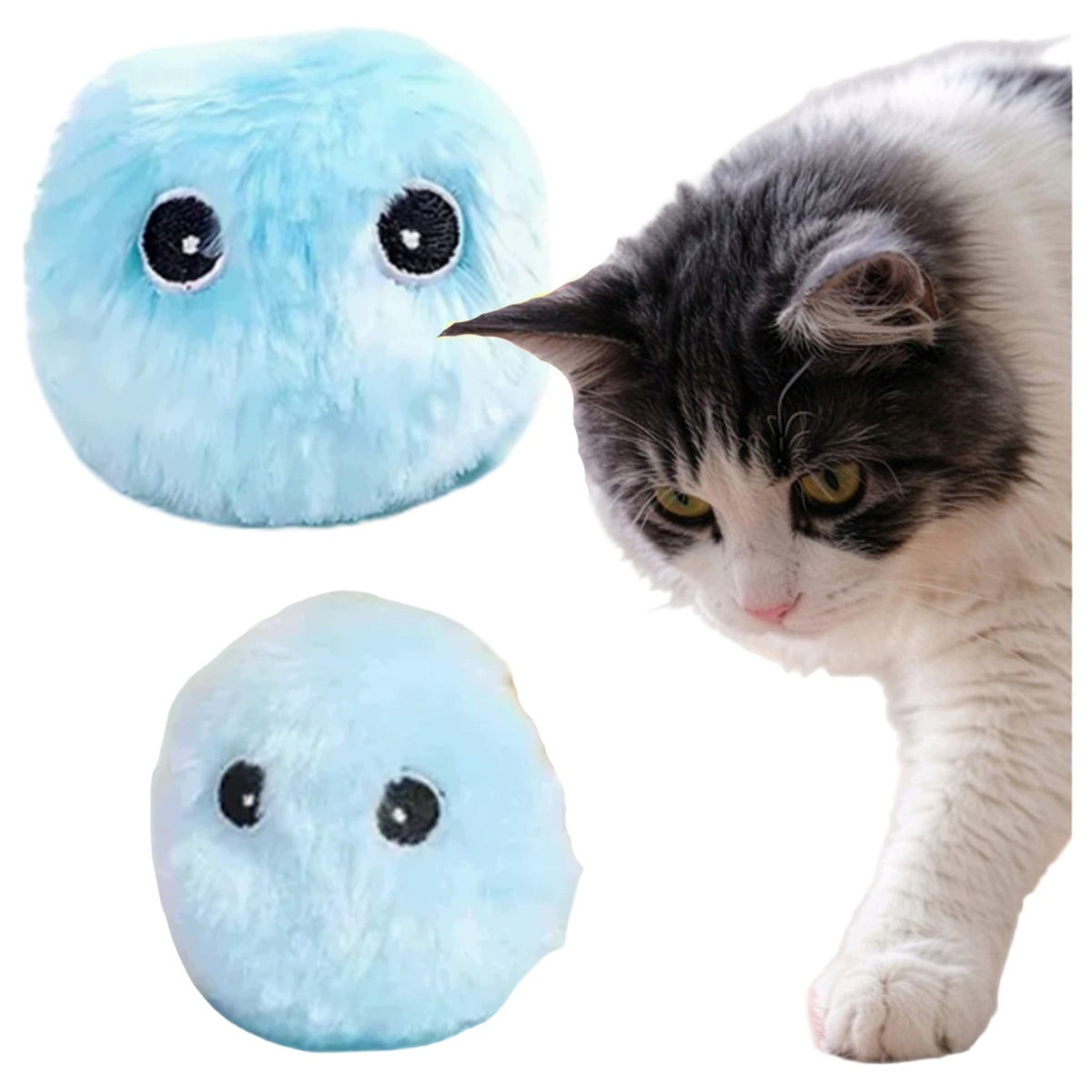 CAT TOY INTERACTIVE CATNIP BALL PLUSH INDEPENDENT PLAY