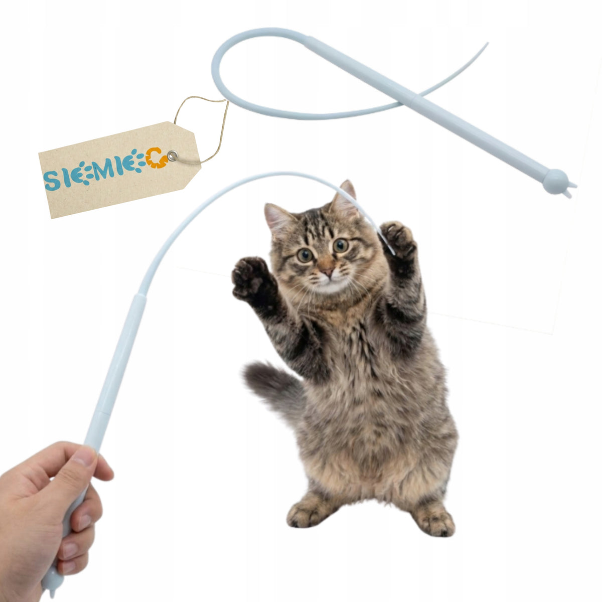 CAT TOY - INTERACTIVE ROD IN THE SHAPE OF A MOUSE TAIL SIEMIEC