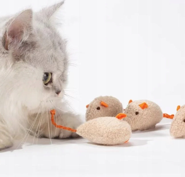 CAT TOY MOUSE WITH TAIL SET OF 3 Brand no brand