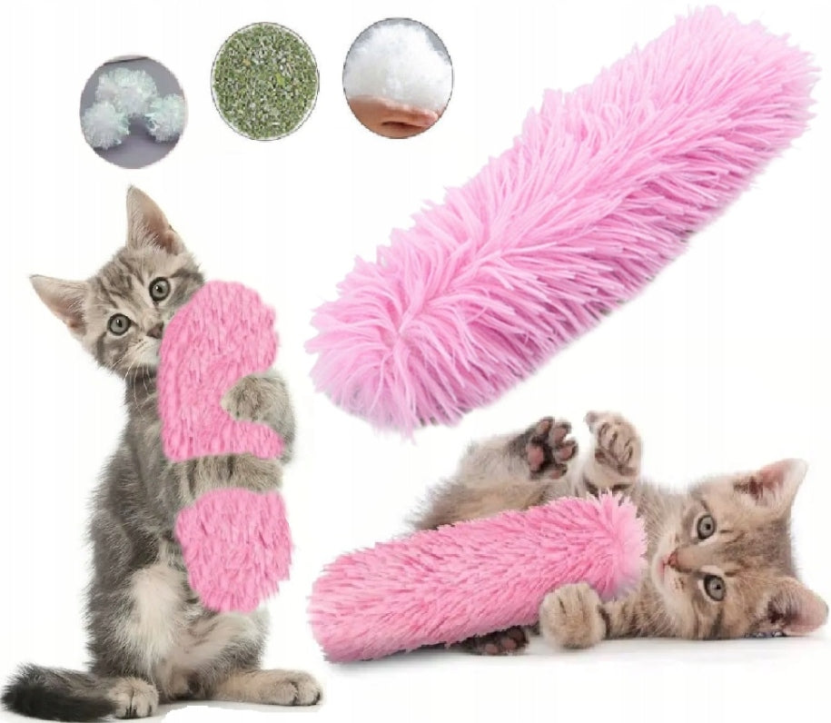 CAT TOY PILLOW WITH CATNIP HAIRY RUSTLING PILLOW